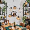 Koyoto Hanglamp, Kogellampje, Hanglamp Amber, Chroom, Duidelijk, Rookkleurig, 6-lichts