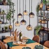 Koyoto Hanglamp, Kogellampje, Hanglamp Amber, Duidelijk, Rookkleurig, 6-lichts
