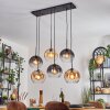 Koyoto Hanglamp, Kogellampje, Hanglamp Amber, Duidelijk, Rookkleurig, 6-lichts