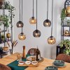 Koyoto Hanglamp, Kogellampje, Hanglamp Amber, Rookkleurig, 6-lichts