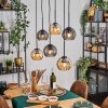 Koyoto Hanglamp, Kogellampje, Hanglamp Amber, Rookkleurig, 6-lichts
