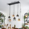 Koyoto Hanglamp, Kogellampje, Hanglamp Amber, Rookkleurig, 6-lichts