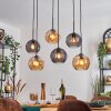 Koyoto Hanglamp, Kogellampje, Hanglamp Amber, Rookkleurig, 6-lichts