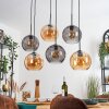 Koyoto Hanglamp, Kogellampje, Hanglamp Amber, Rookkleurig, 6-lichts
