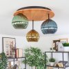 Koyoto Plafondlamp, Kogellampje 40 cm Natuurlijke kleuren, Zwart, 3-lichts