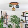 Koyoto Plafondlamp, Kogellampje 40 cm Natuurlijke kleuren, Zwart, 3-lichts