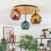 Ripoll Plafondlamp, Kogellampje Natuurlijke kleuren, Zwart, 3-lichts