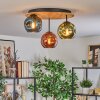 Ripoll Plafondlamp, Kogellampje Natuurlijke kleuren, Zwart, 3-lichts