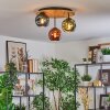 Ripoll Plafondlamp, Kogellampje Natuurlijke kleuren, Zwart, 3-lichts