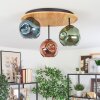 Ripoll Plafondlamp, Kogellampje Natuurlijke kleuren, Zwart, 3-lichts