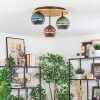 Koyoto Plafondlamp, Kogellampje Natuurlijke kleuren, Zwart, 3-lichts