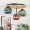 Koyoto Plafondlamp, Kogellampje Natuurlijke kleuren, Zwart, 3-lichts
