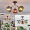 Gastor Plafondlamp, Kogellampje Blauw, Groen, Duidelijk, Koperkleurig, 3-lichts
