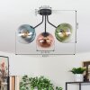 Gastor Plafondlamp, Kogellampje Blauw, Groen, Duidelijk, Koperkleurig, 3-lichts