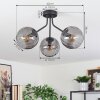 Koyoto Plafondlamp, Kogellampje Rookkleurig, 3-lichts