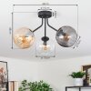 Koyoto Plafondlamp, Kogellampje Amber, Duidelijk, Rookkleurig, 3-lichts