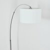 Bassagoda Staande lamp, Booglampen Chroom, Zwart, 1-licht, Stoffen kap
