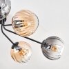 Koyoto Plafondlamp, Kogellampje 85 cm Amber, Duidelijk, Rookkleurig, 8-lichts