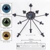 Ripoll Plafondlamp, Kogellampje Blauw, Goud, Groen, 10-lichts