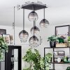 Koyoto Plafondlamp, Kogellampje Duidelijk, Rookkleurig, 5-lichts