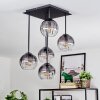 Koyoto Plafondlamp, Kogellampje Duidelijk, Rookkleurig, 5-lichts