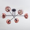 Ripoll Plafondlamp, Kogellampje Duidelijk, Koperkleurig, 6-lichts