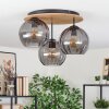 Koyoto Plafondlamp, Kogellampje Natuurlijke kleuren, Zwart, 3-lichts