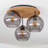 Koyoto Plafondlamp, Kogellampje Natuurlijke kleuren, Zwart, 3-lichts