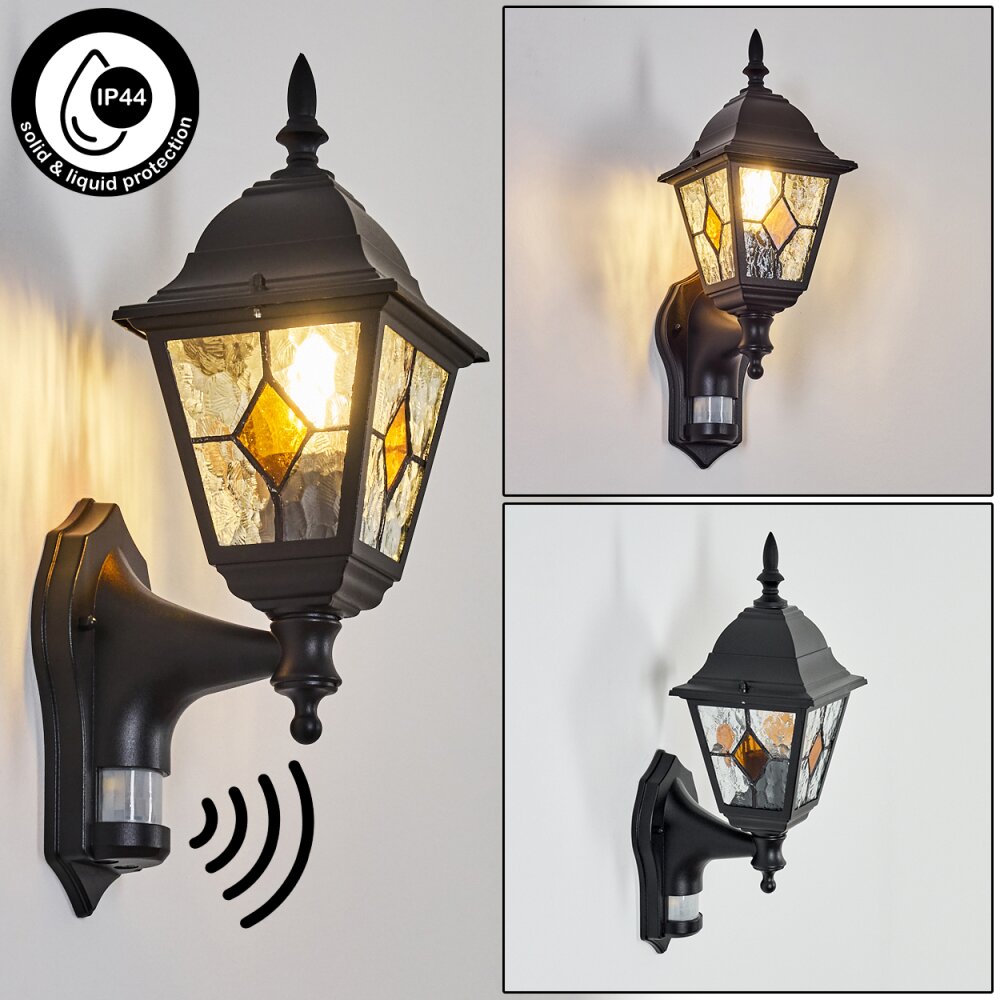 Naofe Wandlamp voor buiten, Wandlamp Zwart, 1-licht, Bewegingsmelder main product photo