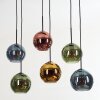 Koyoto Hanglamp, Kogellampje, Hanglamp Blauw, Goud, Groen, Koperkleurig, 6-lichts