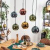 Koyoto Hanglamp, Kogellampje, Hanglamp Blauw, Goud, Groen, Koperkleurig, 6-lichts