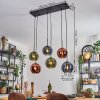Koyoto Hanglamp, Kogellampje, Hanglamp Blauw, Groen, Koperkleurig, 6-lichts