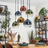 Koyoto Hanglamp, Kogellampje, Hanglamp Blauw, Goud, Groen, Duidelijk, Koperkleurig, 6-lichts
