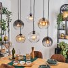 Koyoto Hanglamp, Kogellampje, Hanglamp Amber, Duidelijk, Rookkleurig, 6-lichts