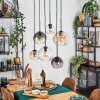 Koyoto Hanglamp, Kogellampje, Hanglamp Amber, Duidelijk, Rookkleurig, 6-lichts