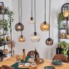 Koyoto Hanglamp, Kogellampje, Hanglamp Amber, Duidelijk, Rookkleurig, 6-lichts
