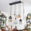 Koyoto Hanglamp, Kogellampje, Hanglamp Amber, Duidelijk, Rookkleurig, 6-lichts
