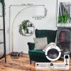 Soungou Staande lamp, Booglampen Messing, Zwart, 1-licht, Stoffen lampenkap