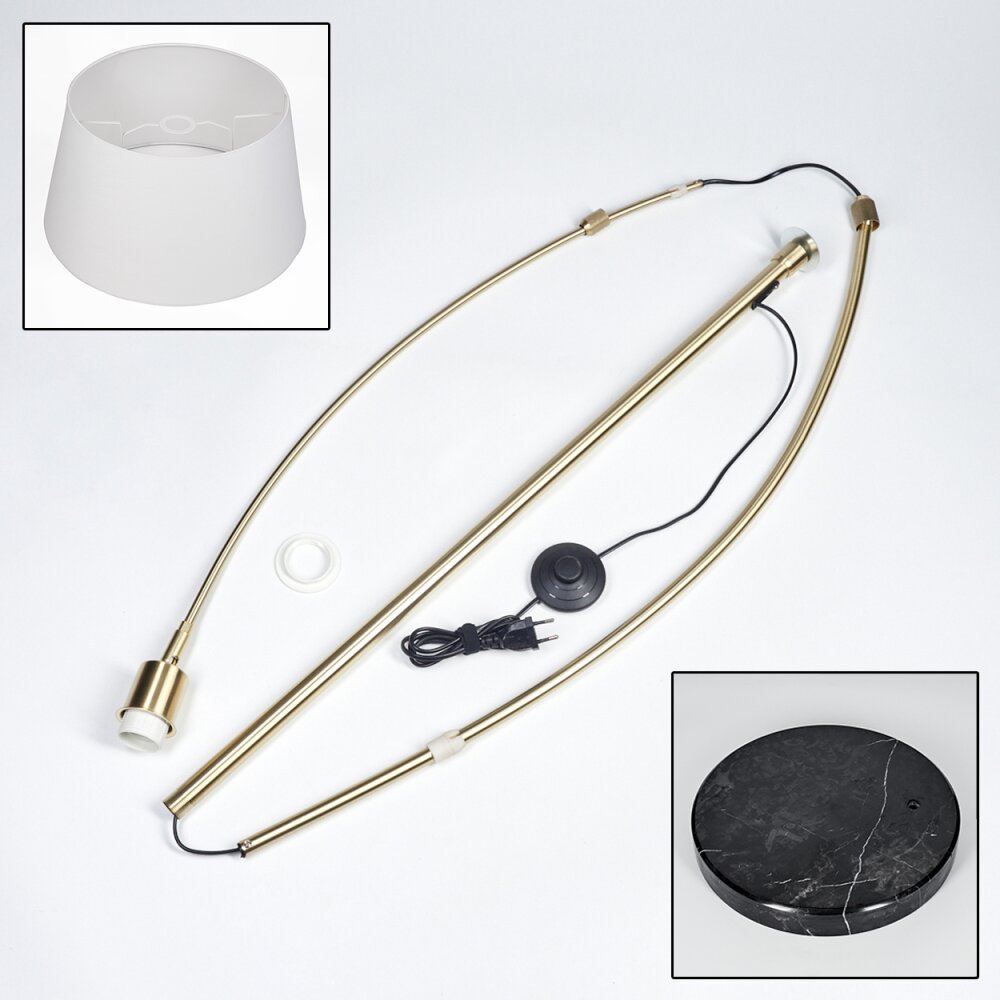 Bassagoda Staande lamp Messing, Zwart, 1-licht