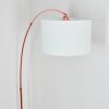 Soungou Staande lamp, Booglampen Messing, Zwart, 1-licht, Stoffen lampenkap