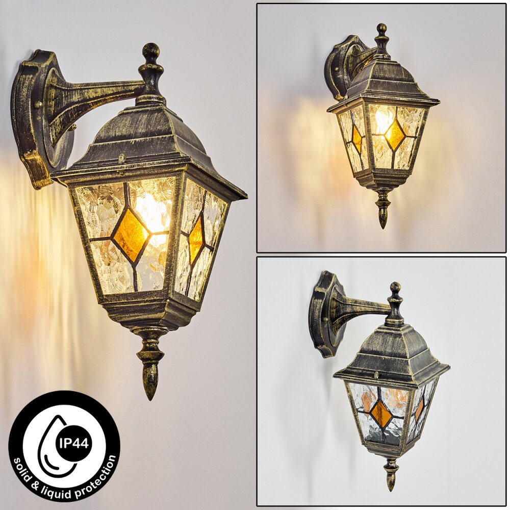 Naofe Wandlamp voor buiten, Wandlamp Goud, Zwart, 1-licht main product photo