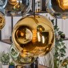Ripoll Hanglamp, Kogellampje, Hanglamp Natuurlijke kleuren, Zwart, 8-lichts