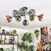 Gastor Plafondlamp, Kogellampje 87 cm Blauw, Groen, Duidelijk, Koperkleurig, 8-lichts