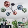 Ripoll Plafondlamp, Kogellampje Blauw, Groen, Koperkleurig, 6-lichts