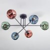Ripoll Plafondlamp, Kogellampje Blauw, Groen, Koperkleurig, 6-lichts