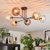 Koyoto Plafondlamp, Kogellampje 78 cm Amber, Duidelijk, Rookkleurig, 6-lichts