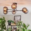Koyoto Plafondlamp, Kogellampje 78 cm Rookkleurig, 6-lichts