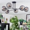Koyoto Plafondlamp, Kogellampje 78 cm Rookkleurig, 6-lichts