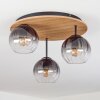 Koyoto Plafondlamp, Kogellampje Natuurlijke kleuren, Zwart, 3-lichts