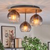Koyoto Plafondlamp, Kogellampje Natuurlijke kleuren, Zwart, 3-lichts